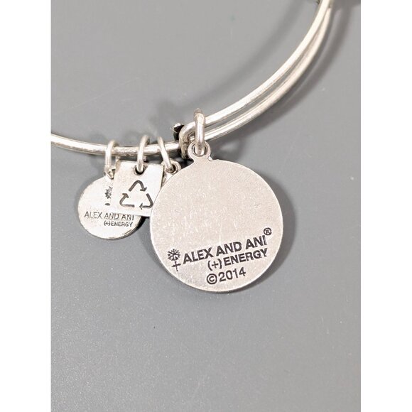 Alex and Ani Sunflower Charm Bracelet Silver Tone Stacking Bangle 7.5" - Picture 4 of 5